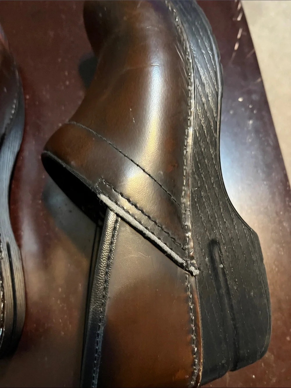 Dansko Brown Leather Slip-On Clogs - Picture 7 of 15